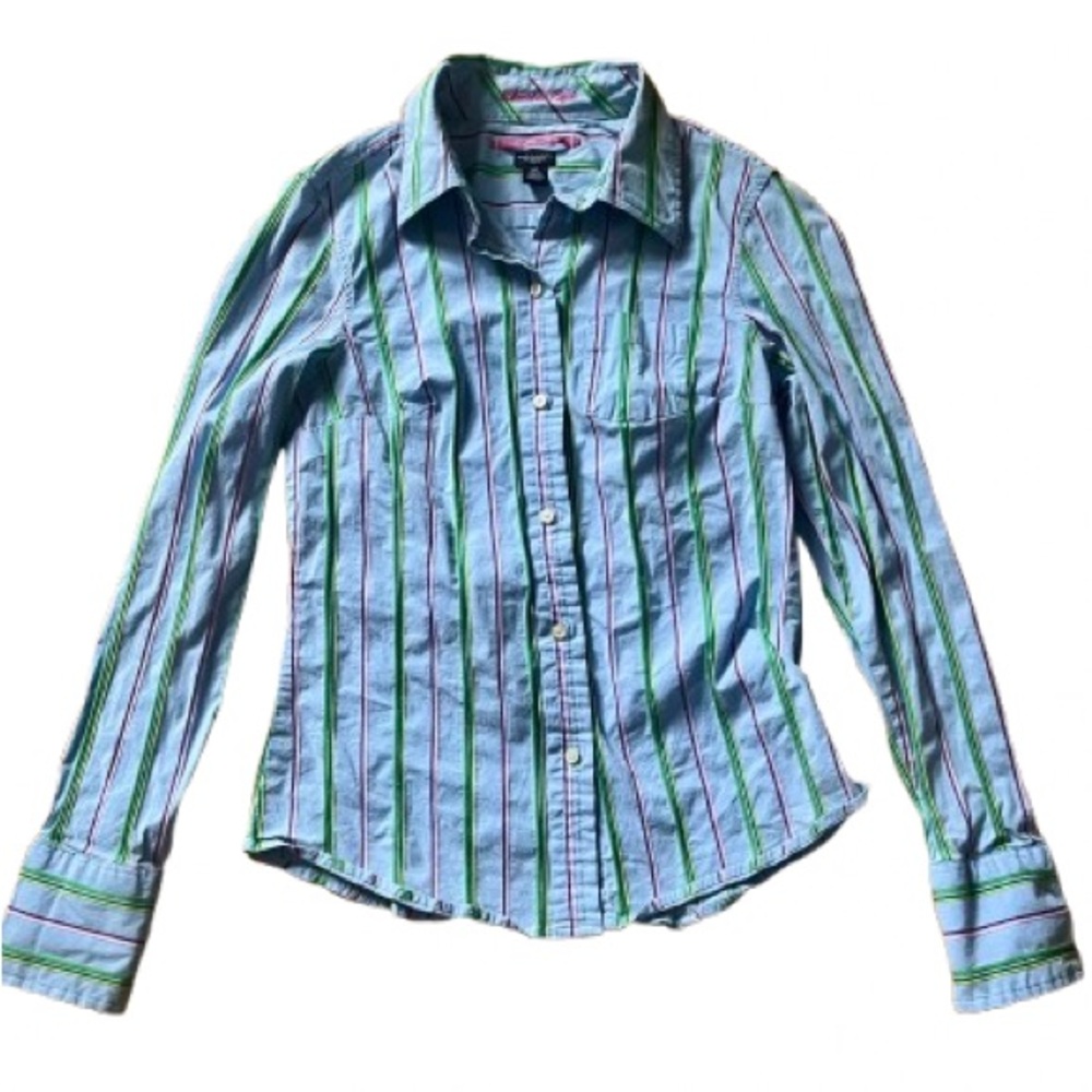 American Eagle Outfitters Women’s Striped Button Down Long Sleeve Shirt